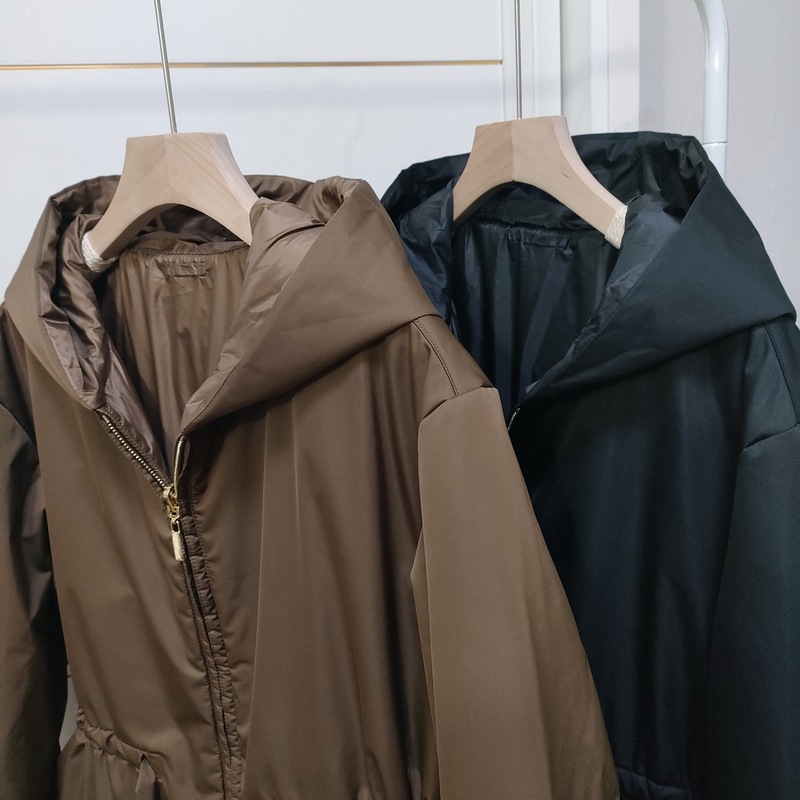 Sm Autumn and Winter New Original Camel Hair Cotton Coat Windbreaker Jacket with Drawstring