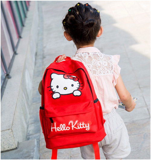 Học sinh túi hoạt hình dễ thương 哆 một chiếc ba lô Nhật Bản nam Hàn Quốc phiên bản kitty dễ thương ba lô cô gái mềm mại - Ba lô cặp đi học nữ