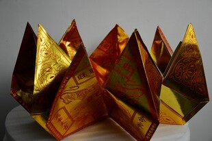 Paper Lotus Flower Pot Lotus Gold Burning Paper Sacrifice for Qingming with Wangwang Gold Paper Basin 