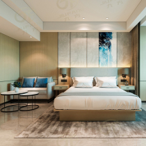 Customized hotel furniture bed guest bed sBed flat room full apartment bedsBed simple modern