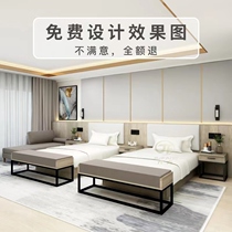 Hotel bed hotel furniture standard room full set of studio room serviced apartment full set of metal modern homestay customization