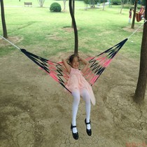 Color strip Mesh Hammock Mesh Hammock direct wire ribbon hammock outdoor indoor swing with binding rope