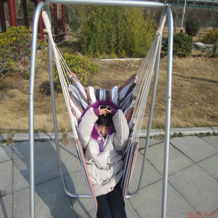 New college student hanging chair cushion thickened canvas hanging chair creative hammock outdoor indoor swing with tied rope