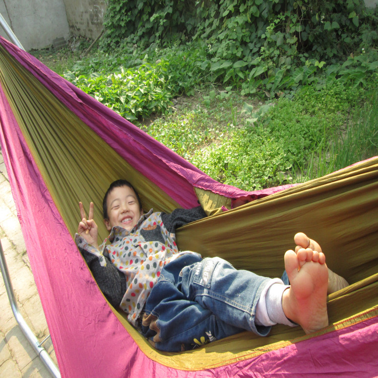 Parachute cloth hammock color-colored single double hammock special pure umbrella hammock outdoor swing