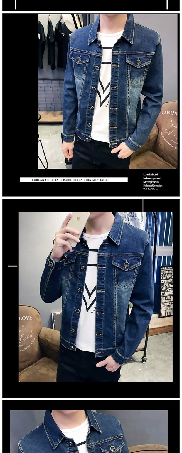 Áo khoác denim nam mùa xuân và mùa thu mới - Cao bồi thời trang năm 2021	