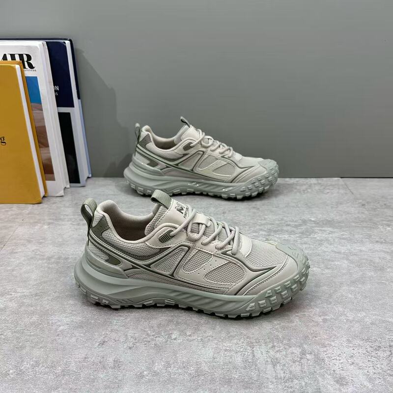 Men's Shoes 2026 Summer New Lightweight Shock-Absorbing Casual Sports Shoes Outdoor Mesh Breathable Non-Slip Thick-Soled Hiking Shoes
