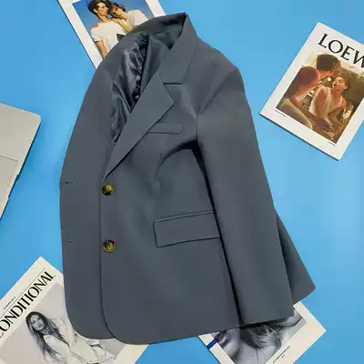 Blue blazer women's design sense niche 2021 Spring and Autumn New Korean slim casual small man suit tide
