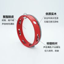 Childrens Xinjiang dance special tambourine for grade examination Kindergarten teacher uses wooden imitation leather hand to clap drum and rattle