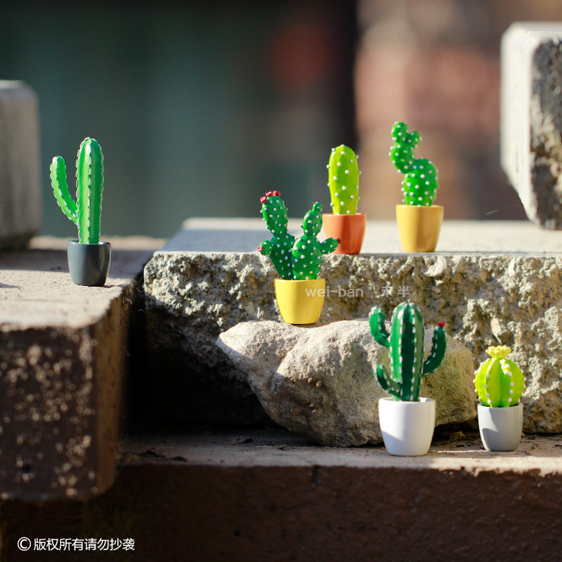 定制 仙人掌冰箱贴 创意卡通可爱3D立体磁铁磁贴一套磁力贴