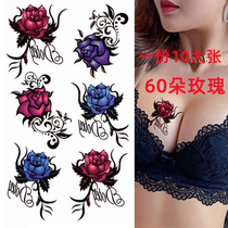 Sexy 1 year body small pattern sticker with a tattoo sticker waterproof female persistent rose-covered scarlet