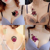 Waterproof small freshener tattooed with male and female persistent personality collarbone feet nude butterfly other shore flower emulated tattooed permallet