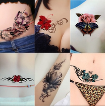 Dark Melanin Flowers Black & White Flowers Ins sexy breasts Calf Flowers Arm Waterproof Tattoo to Lasting Sting