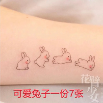 Floral arm Girl TATTOO 325 Little fresh and cute Rabbit Rabbit Trampoline Tattoo