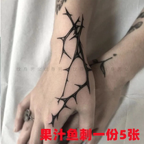 Juice Tattoo Stick Arm Fish Sting Dark Black Ensemble Cool Punk Tattoo Sticker waterproof male and female lasting hand back tide individuality