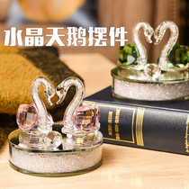 Crystal Swan car ornaments car decoration living room European car creative Diamond interior accessories ornaments