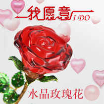 Crystal rose ornaments Chinese Valentines Day Valentines Day to send girlfriend birthday wedding anniversary gift creative lover gift