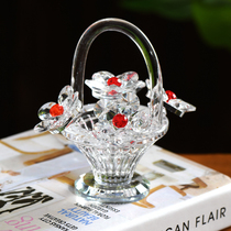 Crystal flower basket ornaments living room wine cabinet wedding gift teacher Mothers Day gift dressing table car decorations
