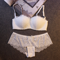 European and American sexy bra set lace half cup thin non-steel ring bra bra bra underwear collection milk shape autumn and winter