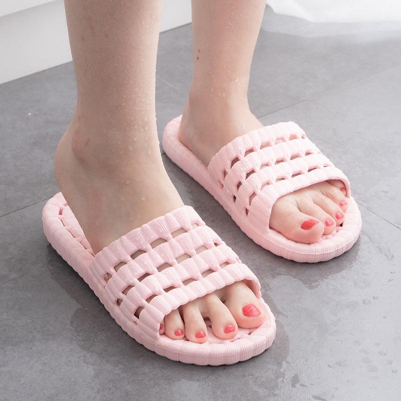 Bathroom non-slip donut slippers female summer couples home indoor bath quick-drying sandals soft bottom hollow hole drag