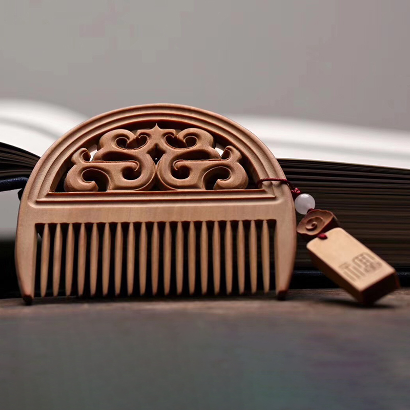 Gufeng Indian Old mountain wood comb with sandalwood comb inscribed custom to give Mom girls gift 0395