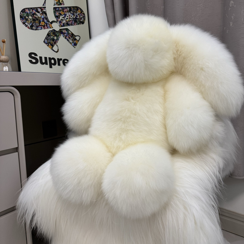 Genuine Leather Real Wool Oversized Long-Haired Rabbit Cute Plush Toy Doll Girl Doll Birthday Gift