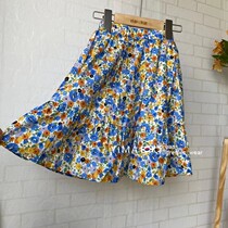 Korean version of girls broken flowers half-body dress foreign air 2022 spring new CUHK Girl a short skirt Princess skirt trendy tide