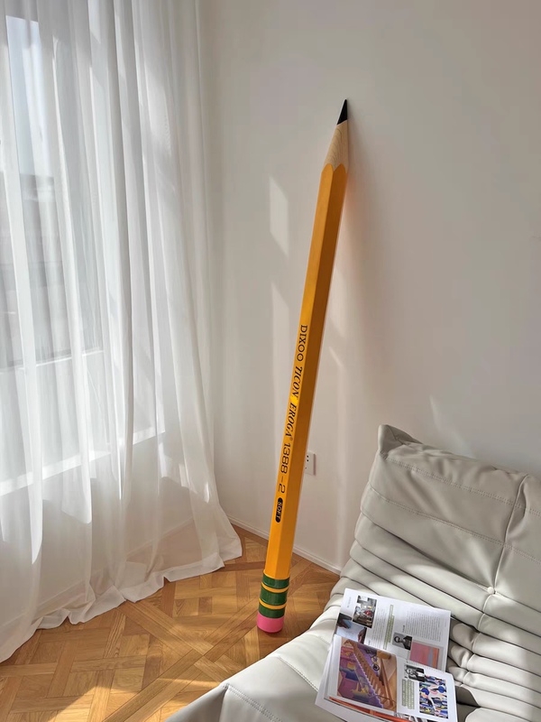 Trendy Niche Item! Large Giant Pencil Art Installation Creative Floor-Standing Ornament Library Design Sculpture
