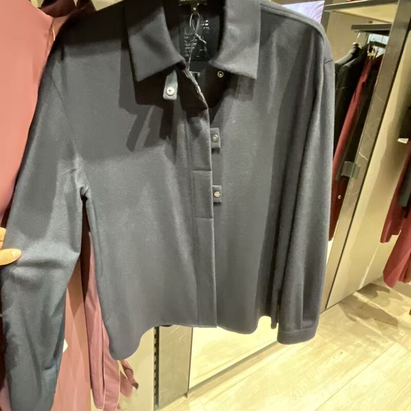 【Big Beauty F】10/24 Armani Ea Women's Versatile Collared Shirt Jacket in Black