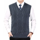 Áo len trung niên và cao tuổi Áo len nam trung niên đan len mùa thu và mùa đông cha mặc áo len vest vest giản dị đồ vest nam Dệt kim Vest