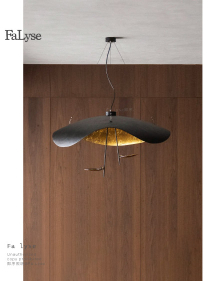 Italian Catellani Lederam Gold Foil Chandelier Modern Light Luxury Designer Style Living Room Dining Room Main Light