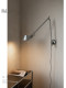 Italian Tolomeo Swing Arm Wall Lamp Bedside Reading Vintage Metal Telescopic Long Arm Rod Background Wall Decorative Lamp