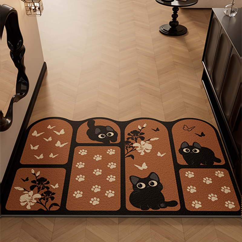 Коврик Entrance door mat черный кот 60x90 см