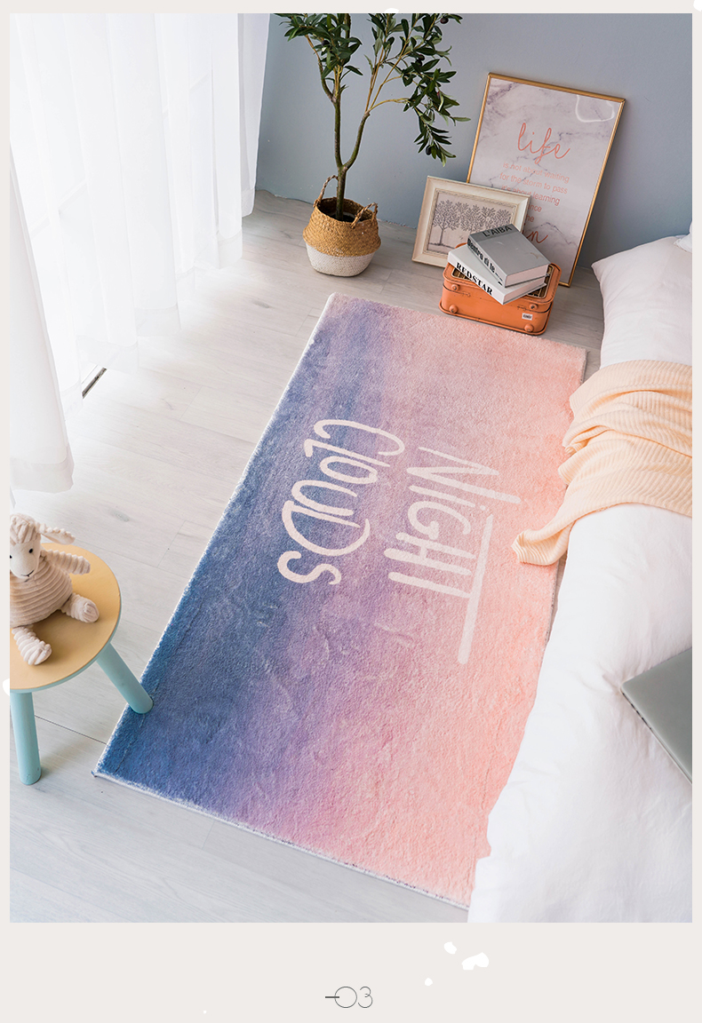 Thảm phòng ngủ Bắc Âu màu đỏ với phòng khách sofa bàn cà phê mat nhà phòng ngủ phòng ngủ cạnh giường chăn - Thảm thảm nỉ trải sàn phòng khách