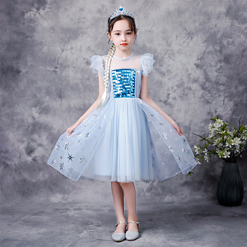 Aisha Princess Dress Female Frozen Aisha Dress Children's Dress Girls Dress Halloween Costume New