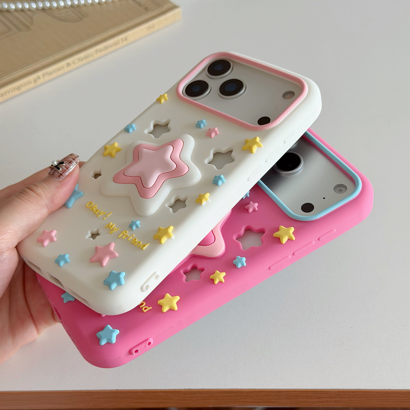 Layered Star Artwork Okay My Friend iPhone Case
