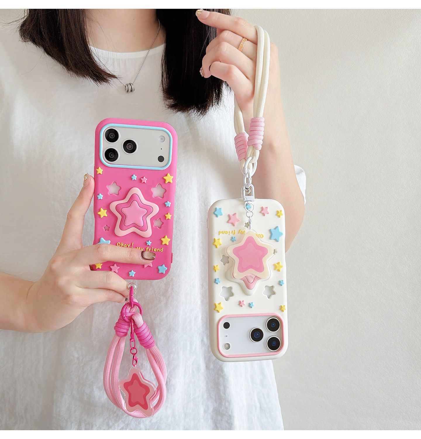 Layered Star Artwork Okay My Friend iPhone Case