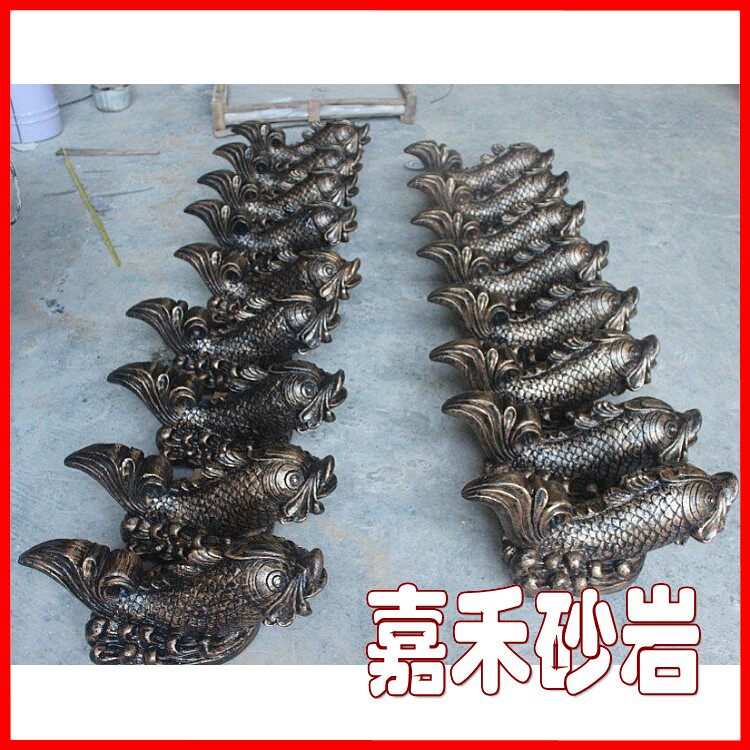 Sandstone glass fiber reinforced plastic sculpture relief European-style round carving community courtyard landscape decoration wall hanging water feature spray water fish