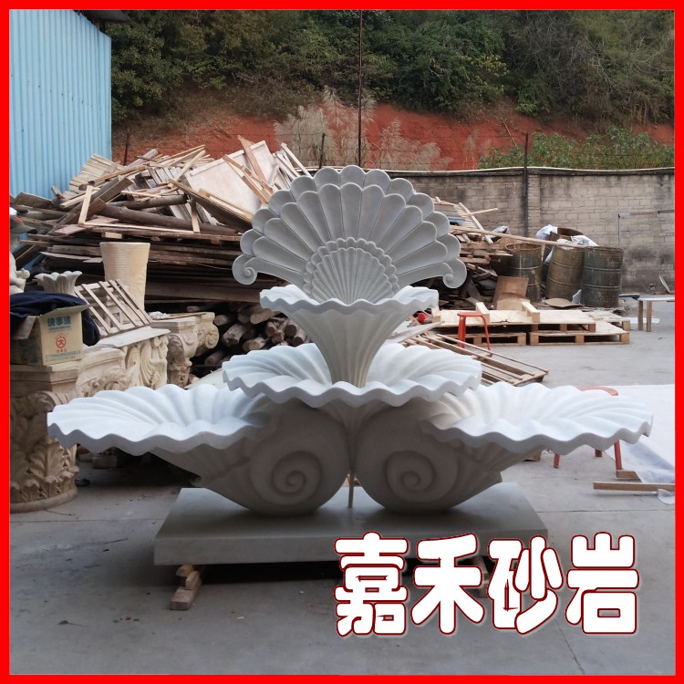 Sandstone relief sculpture sandstone large round sculpture garden hotel community courtyard landscape shell fountain decoration