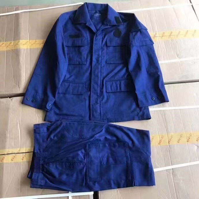 Flame Blue Summer Combat Training Suit Forest Fire Suit Breathable New Dark Blue Workwear Loose Men's Tooling Sleeve