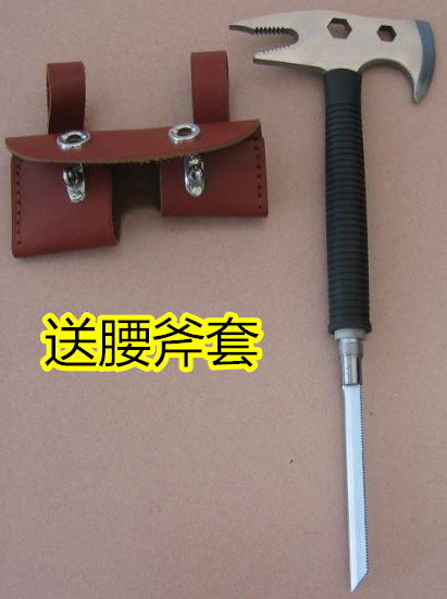 Multi-function waist axe Plastic handle tip axe Manganese steel army shovel Fire bucket leather axe set large hammer High carbon steel flat axe