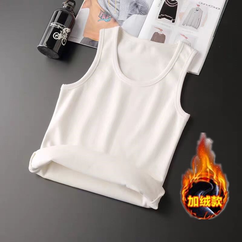 Winter Men's Thermal Vest Seamless Fleece-Lined Thickened Men's Heating Underwear Sleeveless Tight-Fitting Undershirt