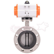 D641X-16P pneumatic full stainless steel flange butterfly valve DN50 65 80100125150 soft seal