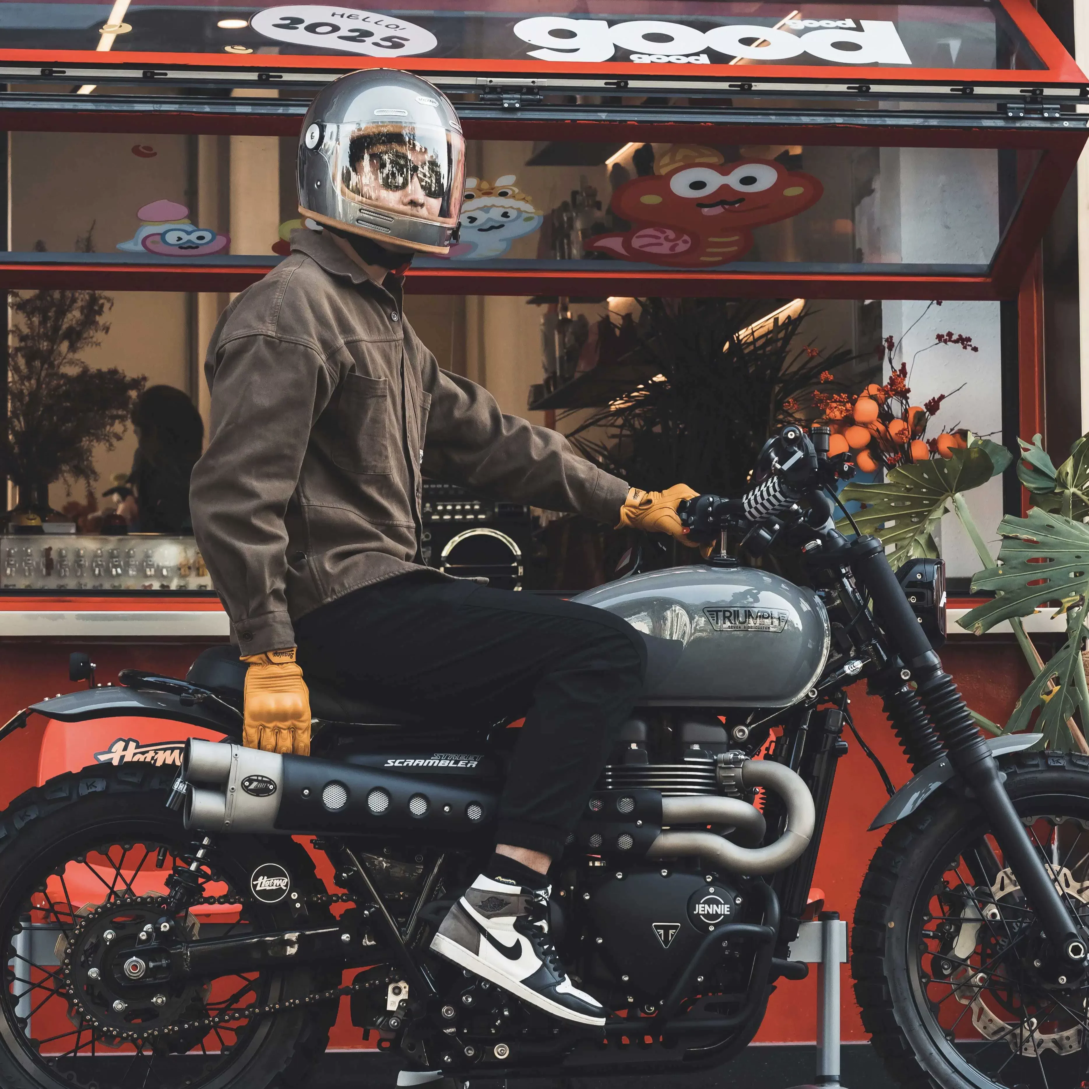 Моноконо Full-face ретро углеродное волокно мотоциклетный шлем индийский VESPA Triumph Latte круиз мотоцикл