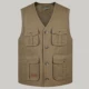 Mùa xuân và mùa thu trung niên vest nam V-cổ áo đa túi cha trung niên mặc áo vest cotton vest vest nam trung niên