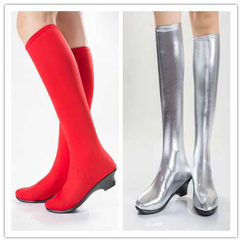 Water Soldiers Dance Performance Shoes Elastic High Cylinder Square Dance Boots Ethnic Mongolian Shoes Tibetan Dance Shoes Dance Boots