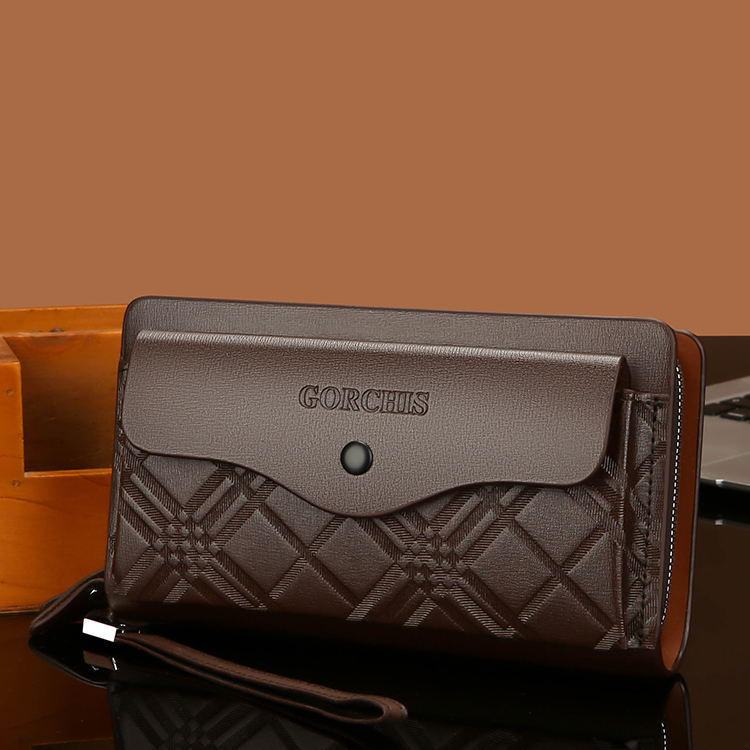 Gulang 25 New Men's Clutch Bag, Genuine Leather Texture, Long Wallet, High-End Casual Business Small Bag, Clutch Bag