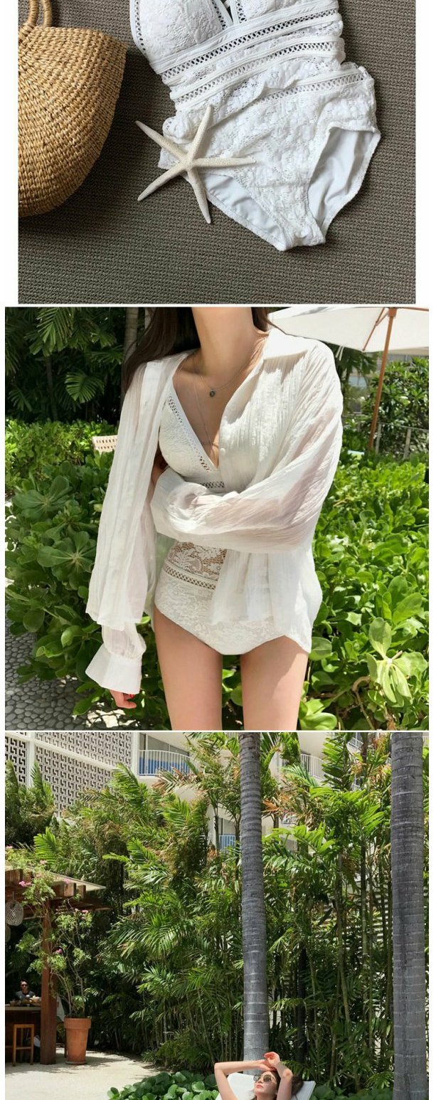 Nữ hoàng lạnh lùng cao cấp Hàn Quốc Đồ bơi mới Phụ nữ Xiêm bikini Sexy Backless Covered Belly Lace Hollow Spa Đồ bơi bộ bơi liền thân
