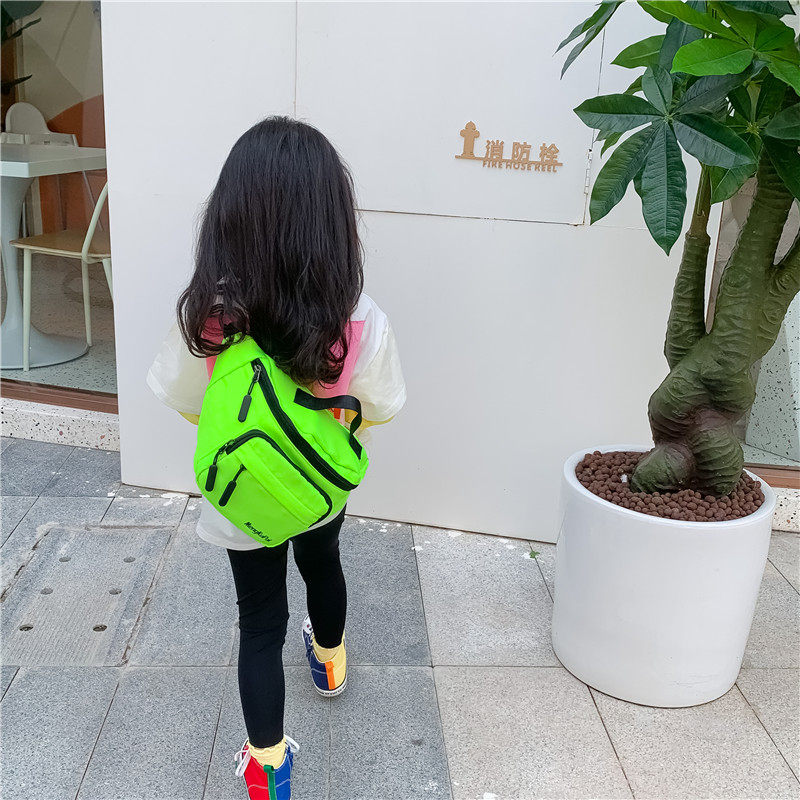 Children Outdoor Tide Pack Fashion Fluorescent Single Shoulder Bag Girl Skew Satchel Travel Sails Cloth Bag Chest Bag Boy Fashion Bag