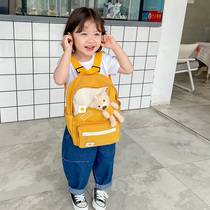 Childrens cute bear backpack Kindergarten girl school small school bag Boys canvas bag cartoon Han Fan backpack