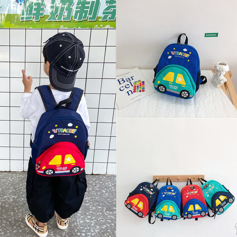 Children's small car Bag Kindergarten School to Shoulder Bag Boy Light Baby Bag Bag Girl Cartoon Double Shoulder Bag Tide